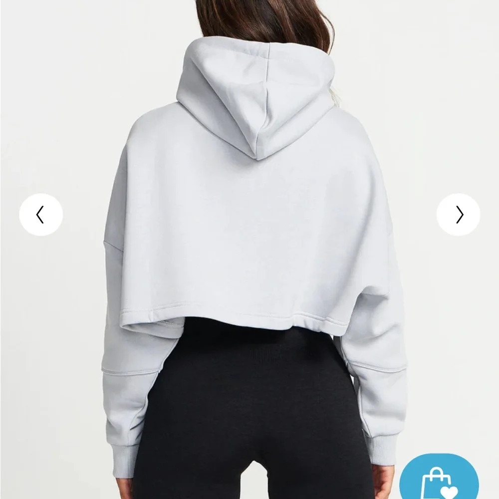 NWT Oner Active CLASSIC CROP ZIP HOODIE Grey S - Picture 3 of 9